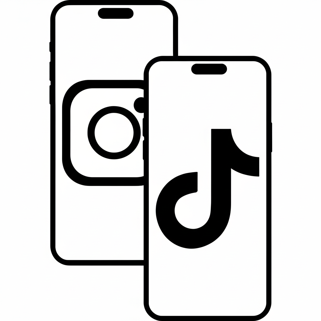 "pic of phones with Instagram and TikTok logos"